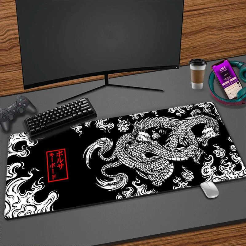 Tapete de mouse dragão chinês, teclado, mousepad xxl, grande, acessórios para jogos, computador de escritório, pc gamer, laptop, mesa