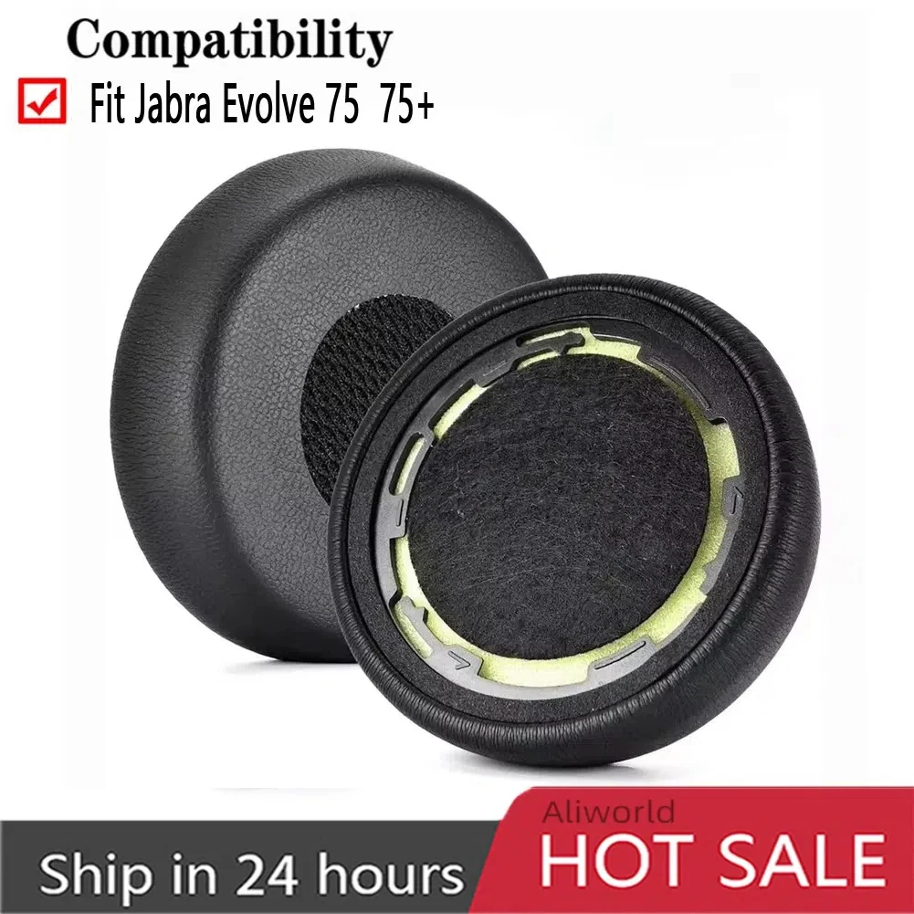 Almofadas de substituição para fone de ouvido, almofadas profissionais de couro proteico para jabra 75 75 + evoluir75, fone de ouvido gamer, capa de espuma de memória