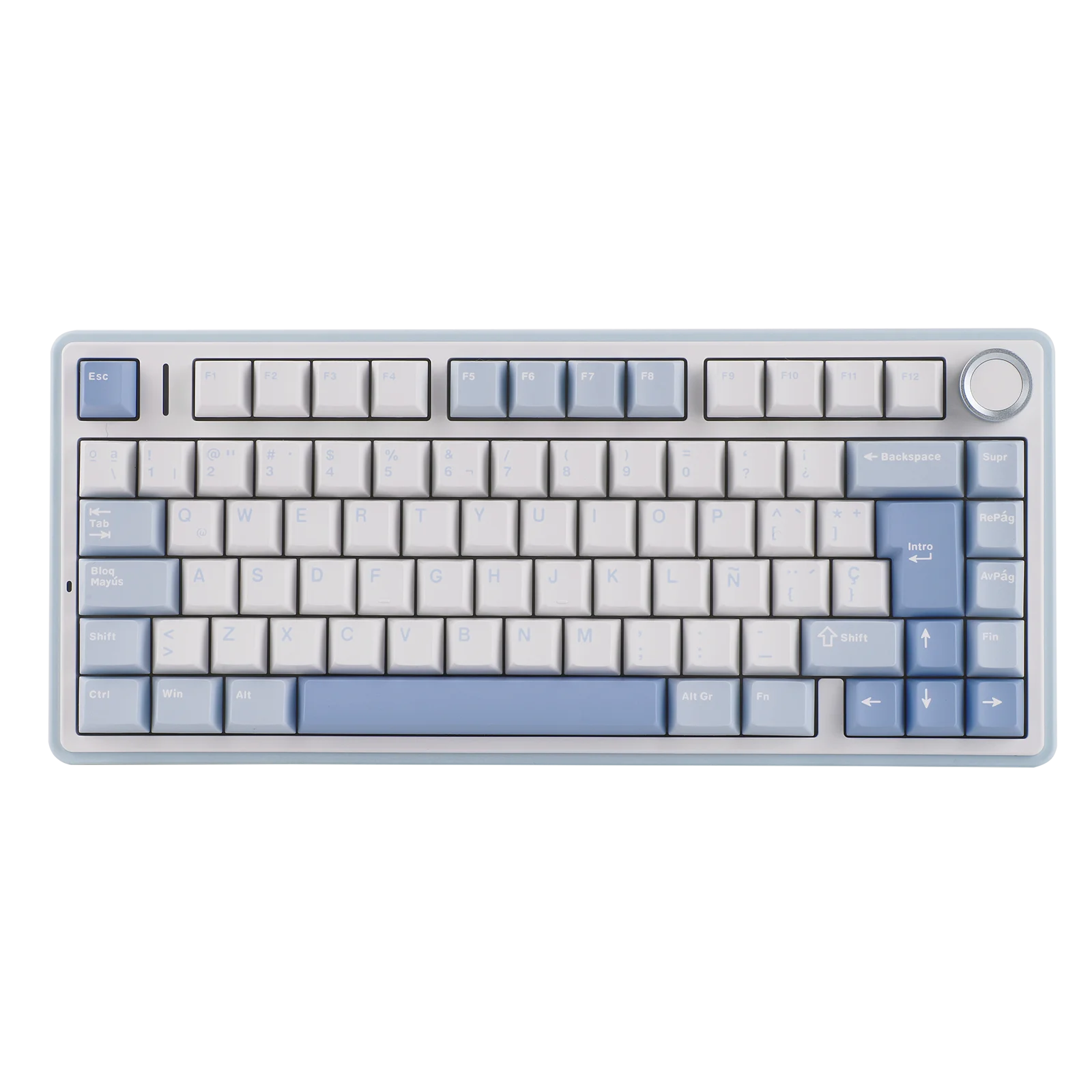 Teclado Mecânico Gamer EPOMAKER AULA F75 ISO-ES 75% QWERTY Espanhol Hot-Swap com Montagem Gasket, Conexão com Fio/Bluetooth/Sem Fio 2.4GHz e Retroiluminação RGB