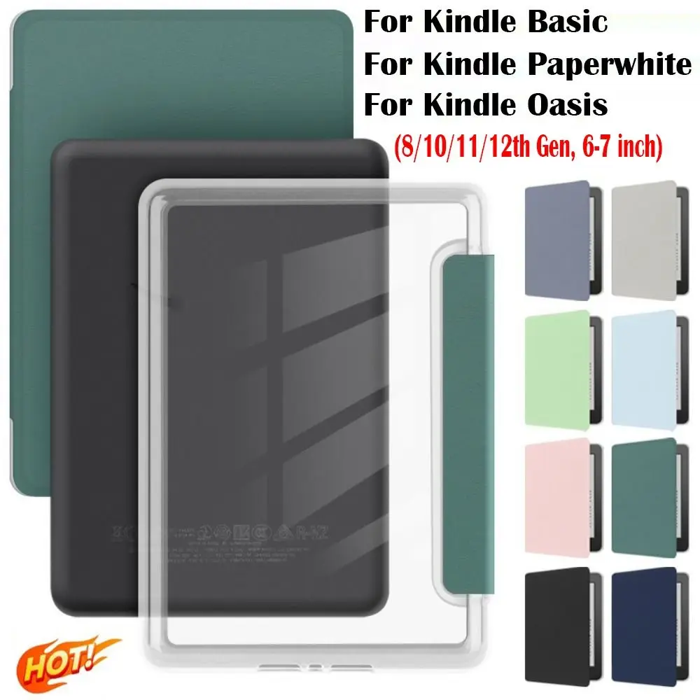 Capa Protetora de Acrílico com Função Auto Sleep/Wake para e-Reader de 10ª/11ª/12ª Geração, para Kindle Paperwhite 1/2/3/4/5 2024 6-7 polegadas