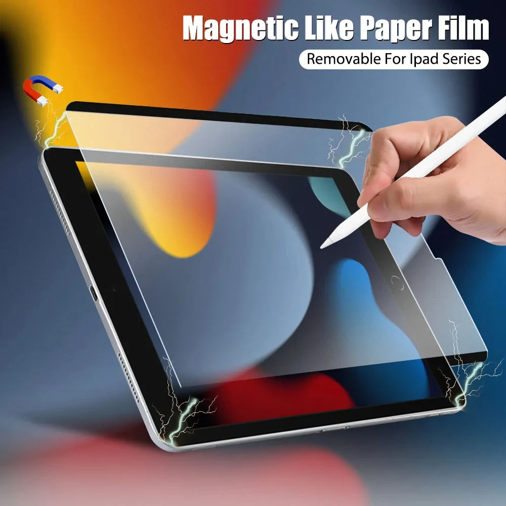 Papel magnético como protetor de tela para ipad 9 8 7 6 5 9a geração 10 ipad pro 11 12.9 10.5 9.7 ar 5 4 13 2024 mini 6 filme