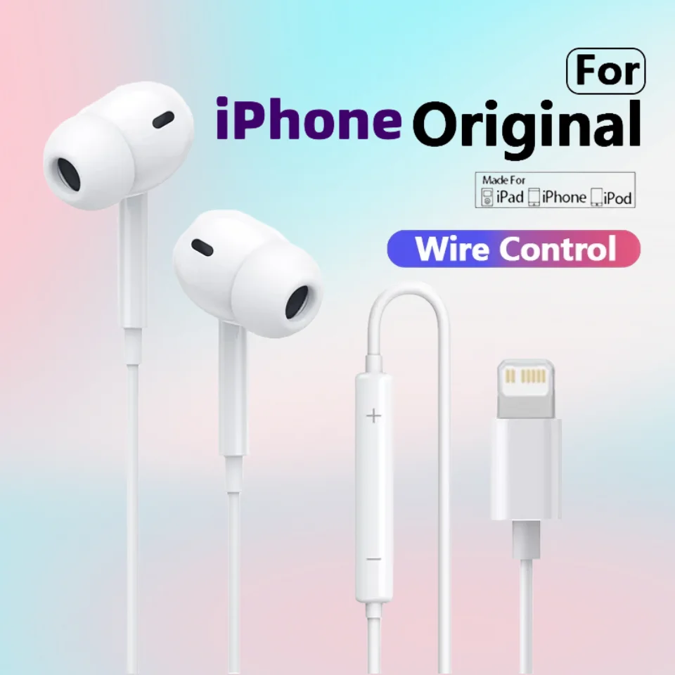 Para iphone fones de ouvido originais para iphone 14 13 12 11 pro max mini 8 7 6s plus x xs xr se fones de ouvido com fio