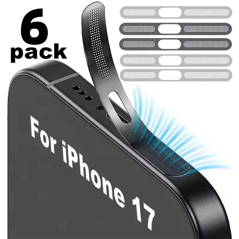Adesivo de rede à prova de poeira de metal para iphone 17 pro 17pro max fone de ouvido alto-falante buraco anti-poeira protetor de malha para iphone 17