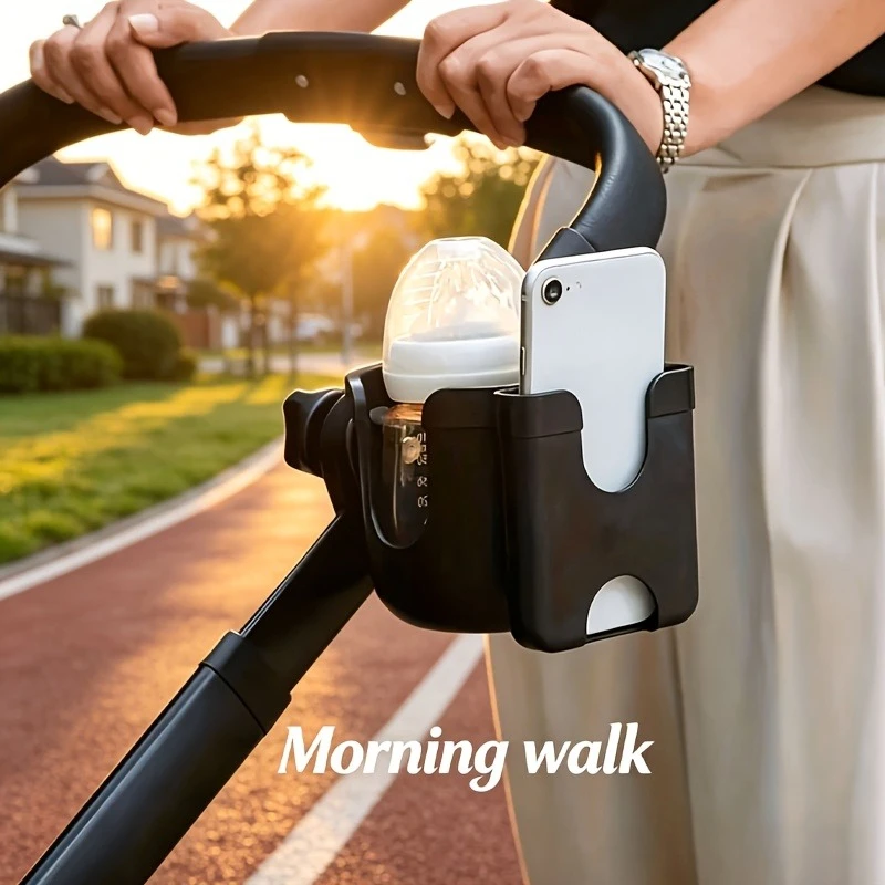 Suporte Universal 2 em 1 para Copo de Carrinho de Bebê com Suporte para Celular, Suporte Universal para Garrafa para Bicicleta, Cadeira de Rodas e Acessórios de Carrinho de Bebê