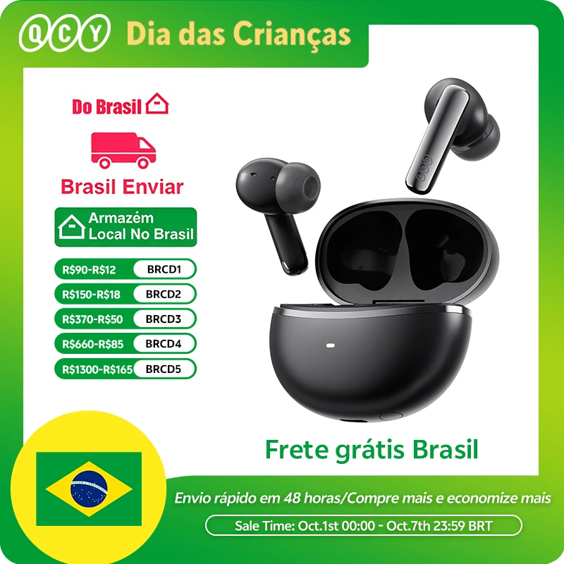 QCY HT18 Melobuds N70 fones de ouvido sem fio bluetooth 6.0 adaptável híbrido anc 6 microfones ldac alta-res áudio carregamento sem fio 50h