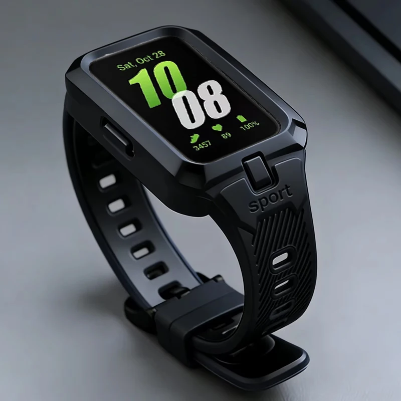 Pulseira de Silicone 2 em 1 + Capa para Samsung Galaxy Fit 3, Substituição de Pulseira Esportiva para Samsung Fit 3