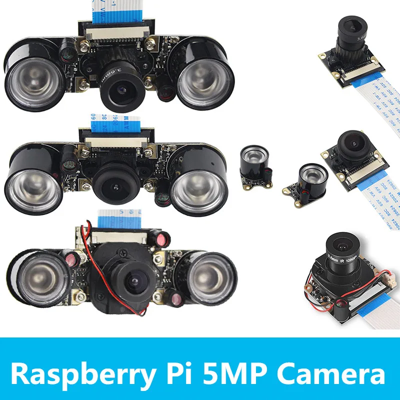 Raspberry pi 4 câmera 5mp 1080p visão noturna fisheye IR-CUT câmera luz infravermelha ov5647 webcam para raspberry pi 4b 3b + 3b zero