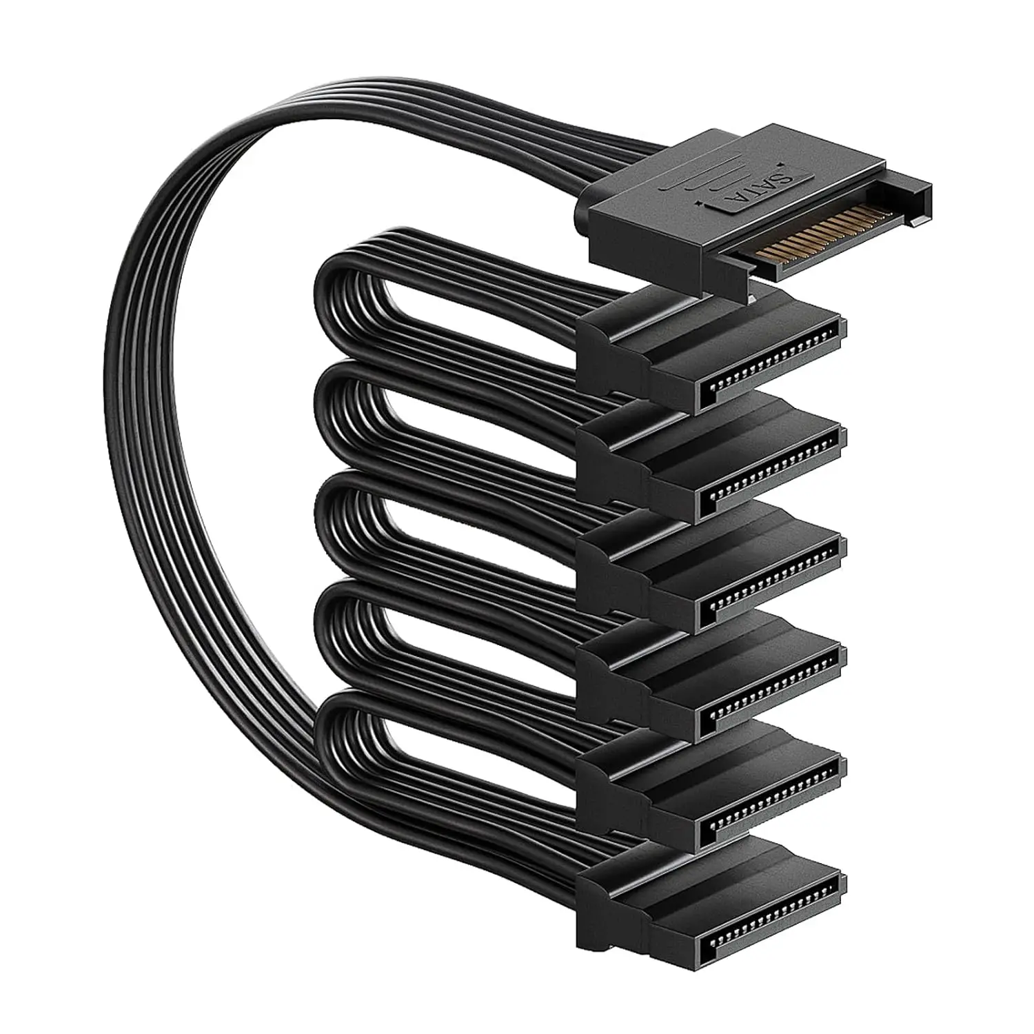 Divisor de Cabo de Alimentação SATA, 15 Pinos SATA para 3/4/5/6 Vias para HDD, SSD, Unidades Ópticas, Cabo de Extensão de Conector de Alimentação SATA