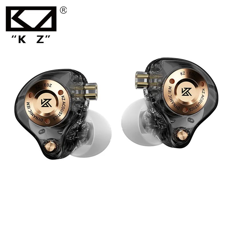 KZ EDZ HiFi Fones de ouvido intra-auriculares com fio e microfone Som estéreo de graves profundos para jogos de música EDX pro X