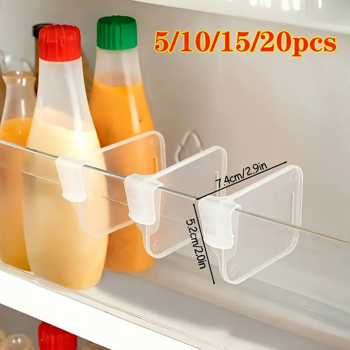 5 10 15 20 pçs resistente claro geladeira organizador divisores ajustável armazenamento de geladeira armários de cozinha compartimentos de economia de espaço