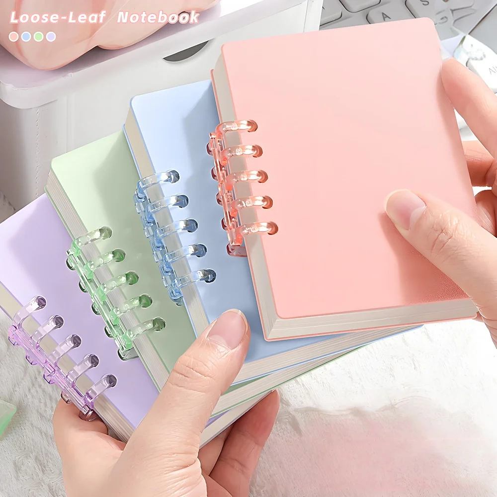 80 páginas/livro, caderno multicolorido, caderno de bolso, caderno portátil, livro de folhas soltas, mini caderno a7, caderno sub-bobina