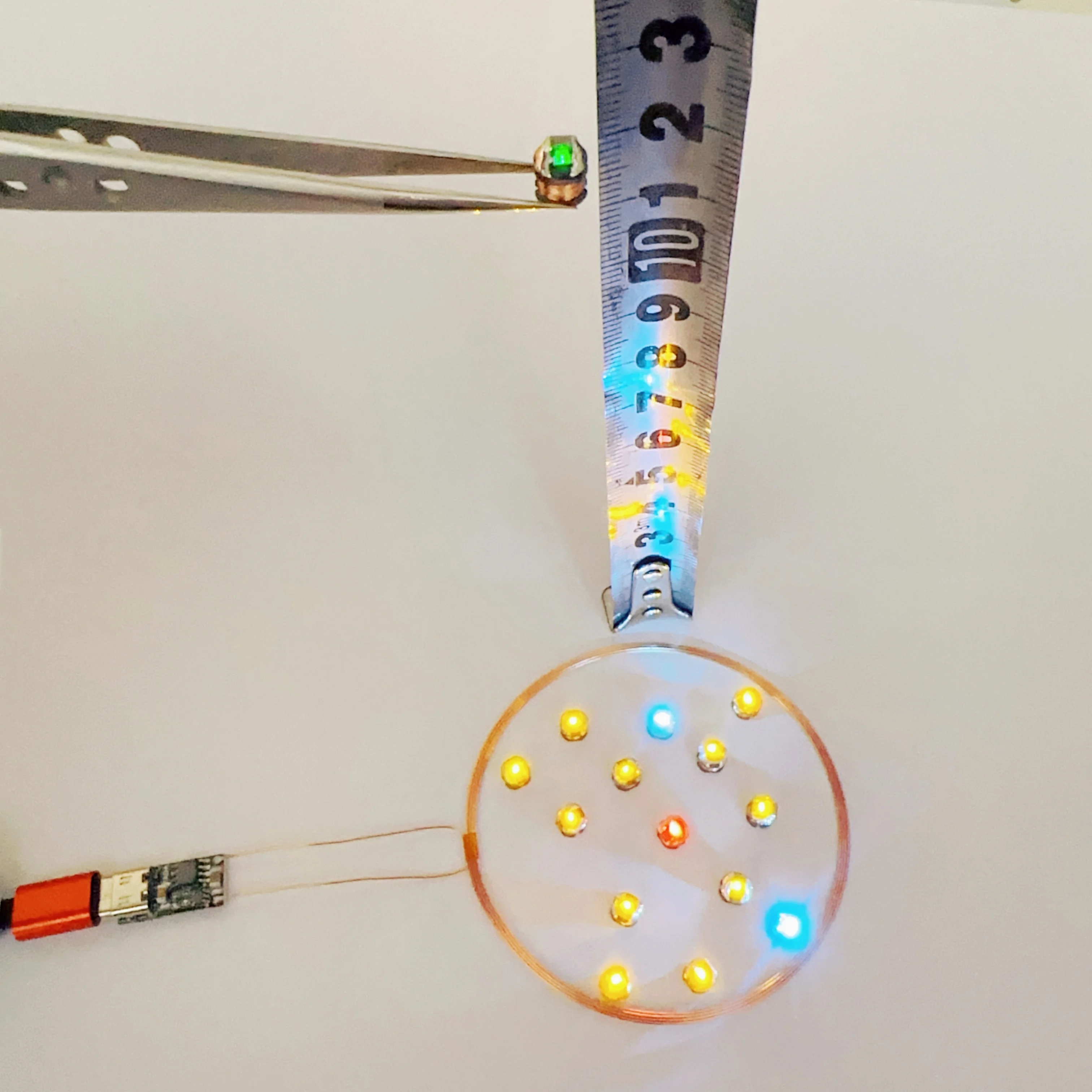 Bobina transmissora de fonte de alimentação sem fio, 0-80mm, dc 5v, receptor sem fio usb, lâmpada de indução de luz led, modelo de brinquedos, robôs, mesa de areia