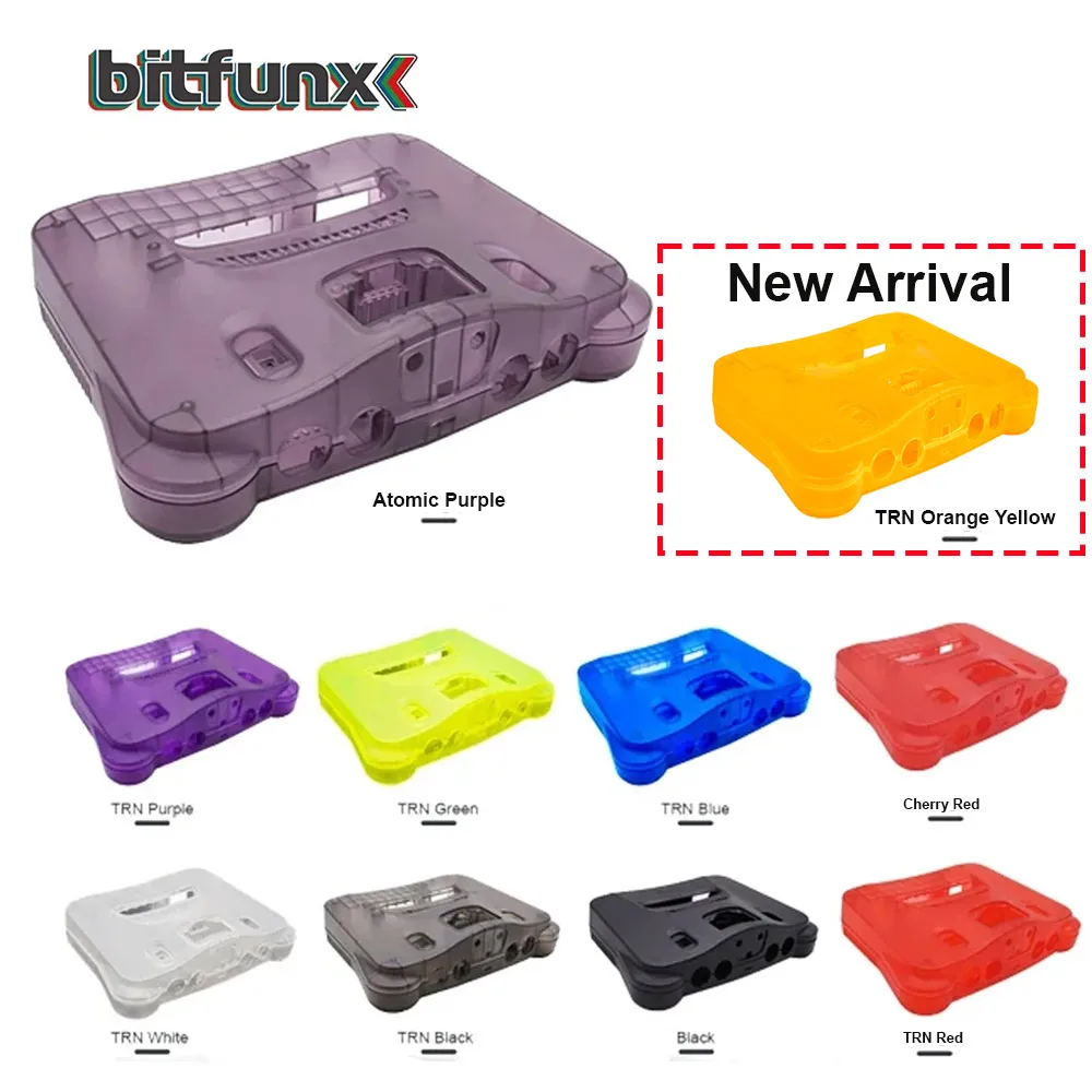 Bitfunx substituição de plástico escudo n64 caso translúcido para todas as versões nintendo n64 retro console de videogame caixa transparente