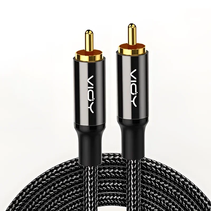 Cabos de Subwoofer, Cabo de Áudio Digital Coaxial HiFi 5.1 SPDIF RCA Macho para Macho, Cabo de Áudio Estéreo para Home Theater, TV HD e Amplificador