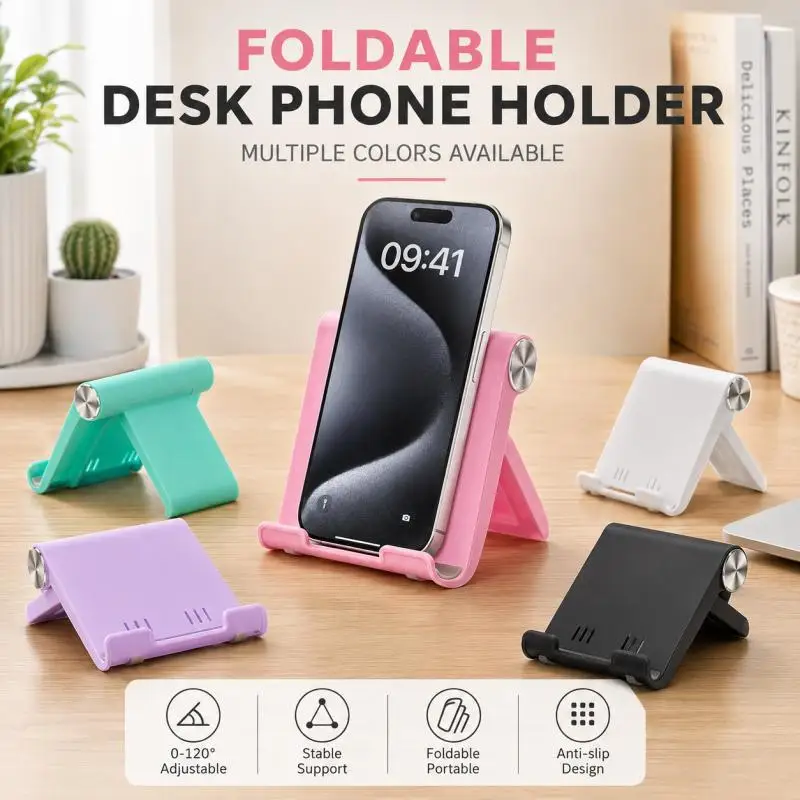 Suporte Universal Dobrável para Telefone de Mesa para Samsung S20 Plus Ultra Note 10 iPhone 17, Suporte para Celular e Tablet de Mesa Suporte Universal Dobrável para Telefone de Mesa para Samsung S20 Plus Ultra Note 10 iPhone 17, Suporte para Celular e Tablet de Mesa