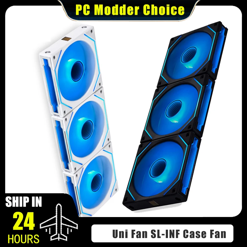 Lian Li Uni Fan SL-INF 120 Infinity Mirror Case Ventilador de radiador sem fio Gen.3th 12cm Watercooler Forward / Reverse Blade