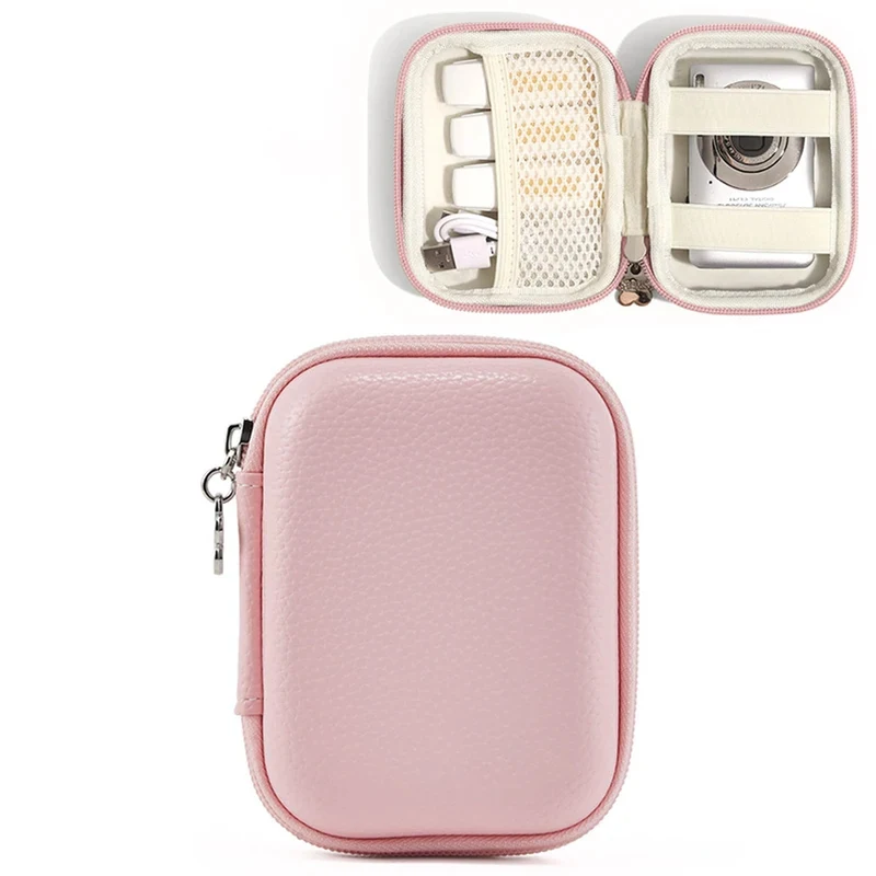 Estojo para câmera digital para CAMKORY, suporte compacto para câmera de viagem pequena com bolso de malha para acessórios e cartão SD (rosa) Estojo para câmera digital para CAMKORY, suporte compacto para câmera de viagem pequena com bolso de malha para acessórios e cartão SD (rosa)