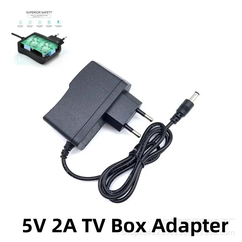Fonte de alimentação para TV BOX 5V 2A 5.5*2.5mm Carregador Adaptador Conversor de Plugue UK EU AU US para Android X96 Mini/T95/H96/MXQ/HK1/X88/MX10/TX6