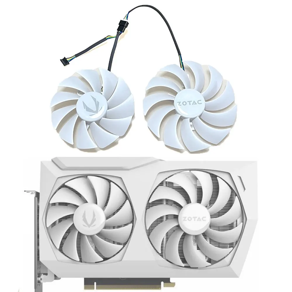 Novo ventilador gpu branco rtx 3060 amp 88mm/100mm, para zotac rtx 3060 ti, rtx 3060 amp branco, rtx 3070 ventilador de refrigeração de placa de vídeo de borda dupla Novo ventilador gpu branco rtx 3060 amp 88mm/100mm, para zotac rtx 3060 ti, rtx 3060 amp branco, rtx 3070 ventilador de refrigeração de placa de vídeo de borda dupla