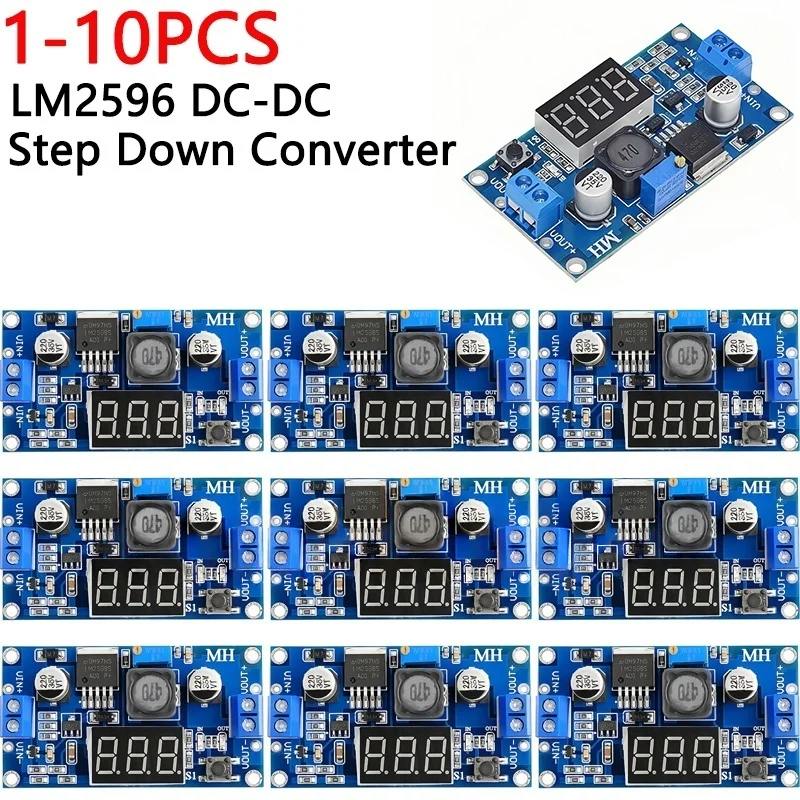 1-10 pces lm2596 dc dc step down conversor regulador de tensão display led voltímetro 4.0 ~ 40 a 1.3-37v adaptador buck potência ajustável 1-10 pces lm2596 dc dc step down conversor regulador de tensão display led voltímetro 4.0 ~ 40 a 1.3-37v adaptador buck potência ajustável