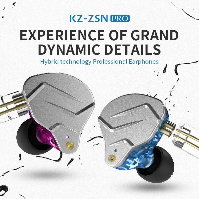 Kz zsn pro pendurado no monitor de ouvido fones tecnologia metal alta fidelidade graves esporte com cancelamento ruído fone zsx gamer microfone x