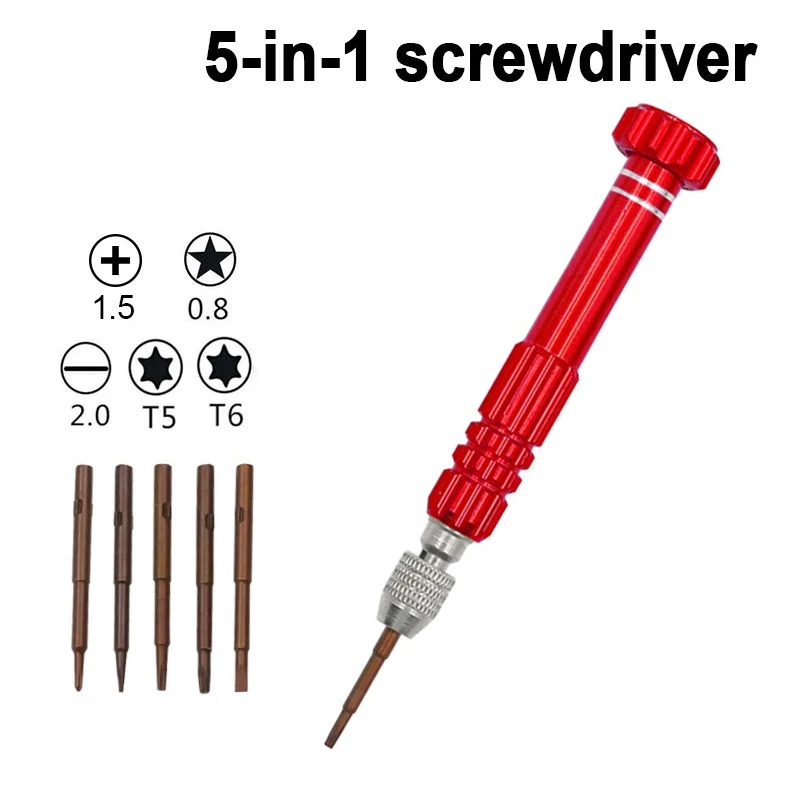 Conjunto de Chaves de Fenda Multifuncional 5 em 1, Ferramenta de Desmontagem para Celulares, Relógios e Óculos, Ferramentas de Reparo para Notebooks Conjunto de Chaves de Fenda Multifuncional 5 em 1, Ferramenta de Desmontagem para Celulares, Relógios e Óculos, Ferramentas de Reparo para Notebooks
