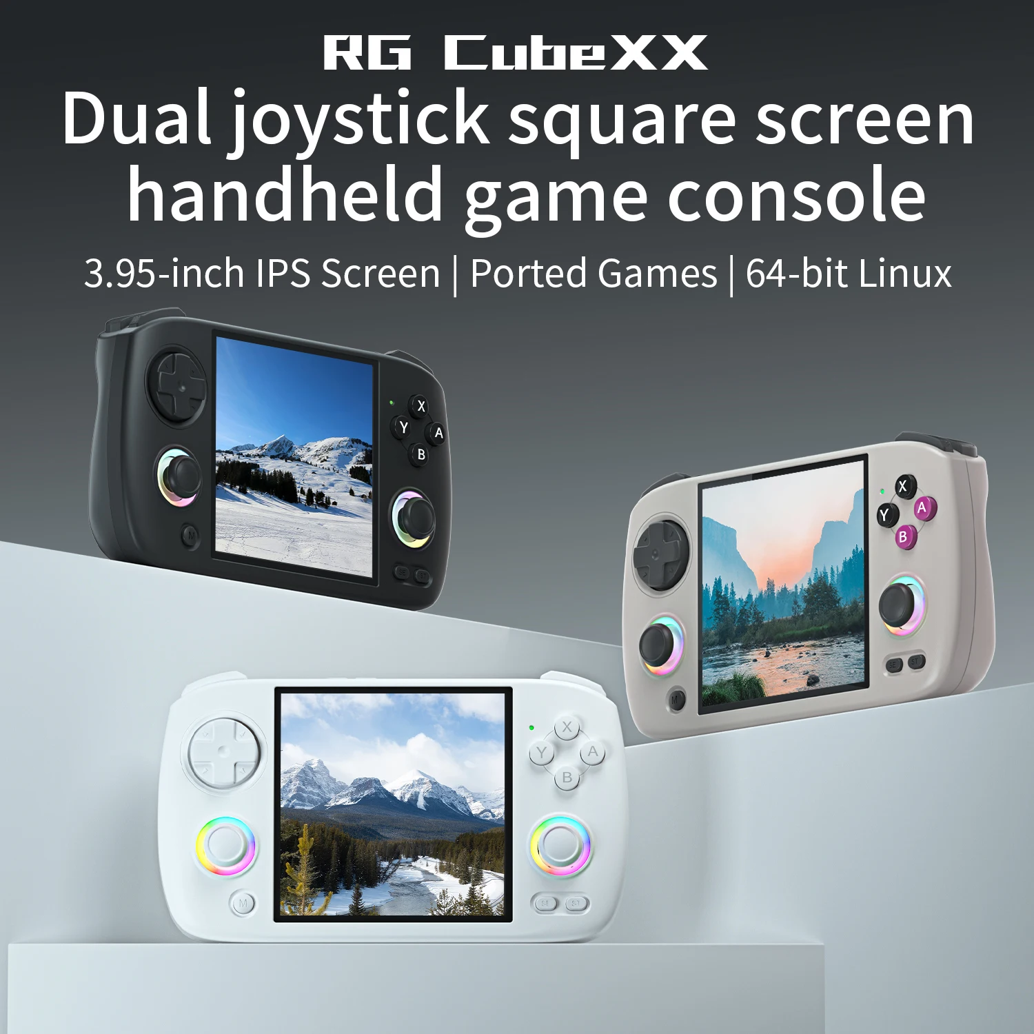 Console de Videogame Retro Portátil ANBERNIC RG CubeXX com Tela IPS de 3,95' Conexão HD via Linux WiFi Bluetooth
