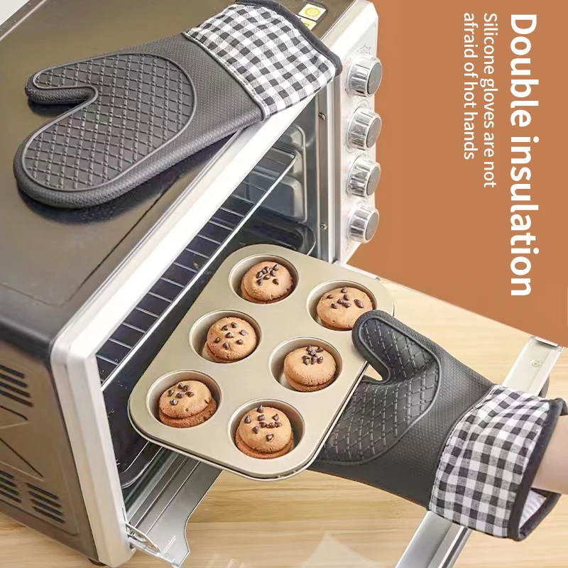 Luvas de forno único luvas de silicone resistente a altas temperaturas anti-queimadura e antiderrapante cozinha microondas cozimento sobremesa ferramentas Luvas de forno único luvas de silicone resistente a altas temperaturas anti-queimadura e antiderrapante cozinha microondas cozimento sobremesa ferramentas