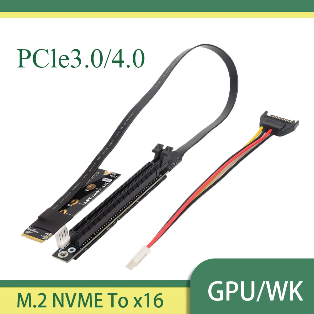 Novo Adaptador Extensor M.2 NVMe para PCIe 4.0 X16 Gen4/3.0, Cabo Jumper para Mineração BTC, Placas de Vídeo GPU GTX RTX NVIDIA AMD