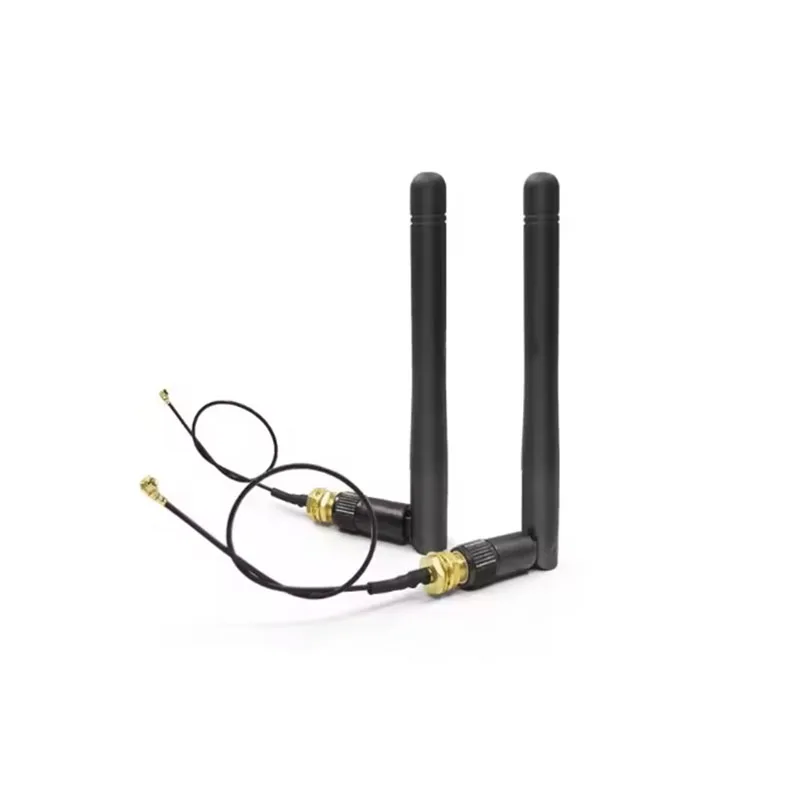 Antena WiFi 2.4GHz 3dBi RP-SMA Macho para Roteador Sem Fio + Cabo Pigtail U.FL IPX para RP SMA Macho de 17cm para ESP32 (1-10 Peças)