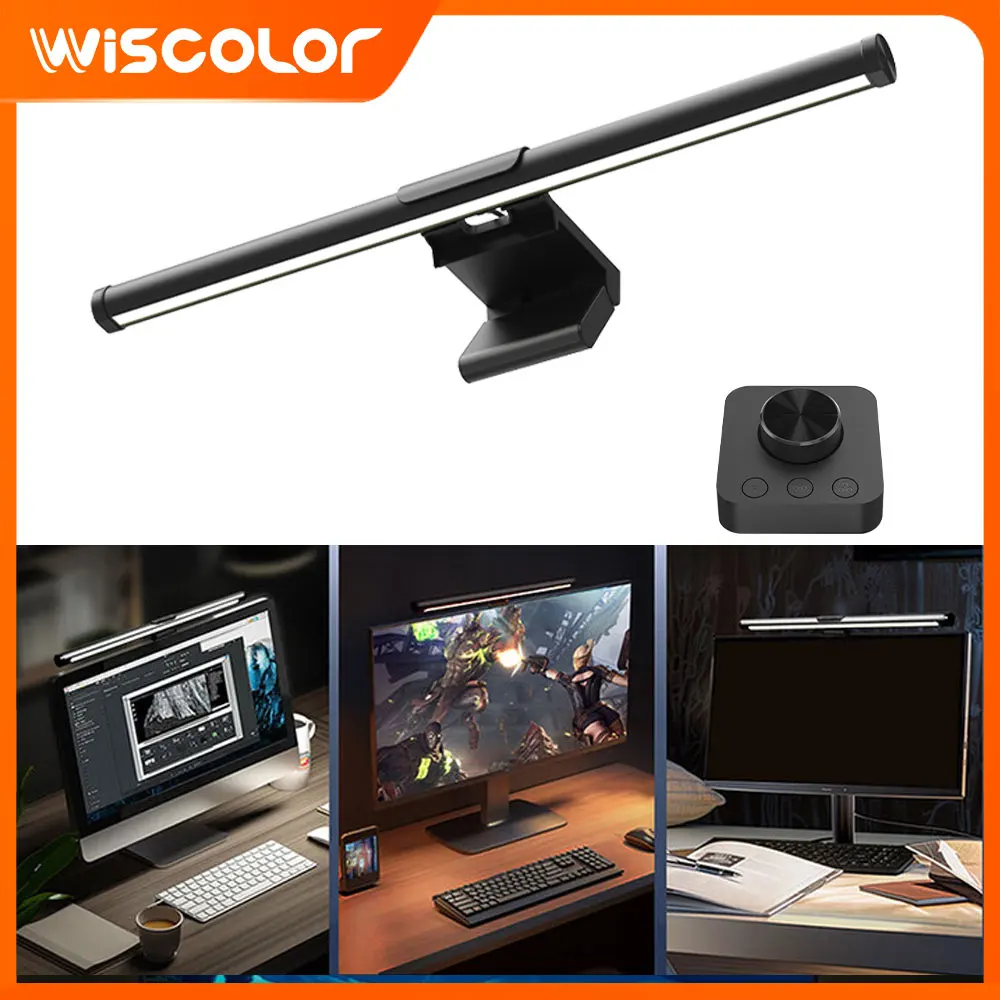 Monitor com Barra de Luz, Configuração Wi-Fi, Lâmpada de Tela, Barra de Luz RGB, Decorações para Monitor, Luzes LED, Controle Remoto, Configuração para Quarto Gamer, Barras de Mesa