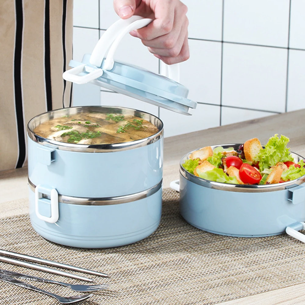 Caixa de almoço isolada portátil 304 aço inoxidável térmica bento caixa à prova de vazamento microondas seguro salada recipiente de alimentos