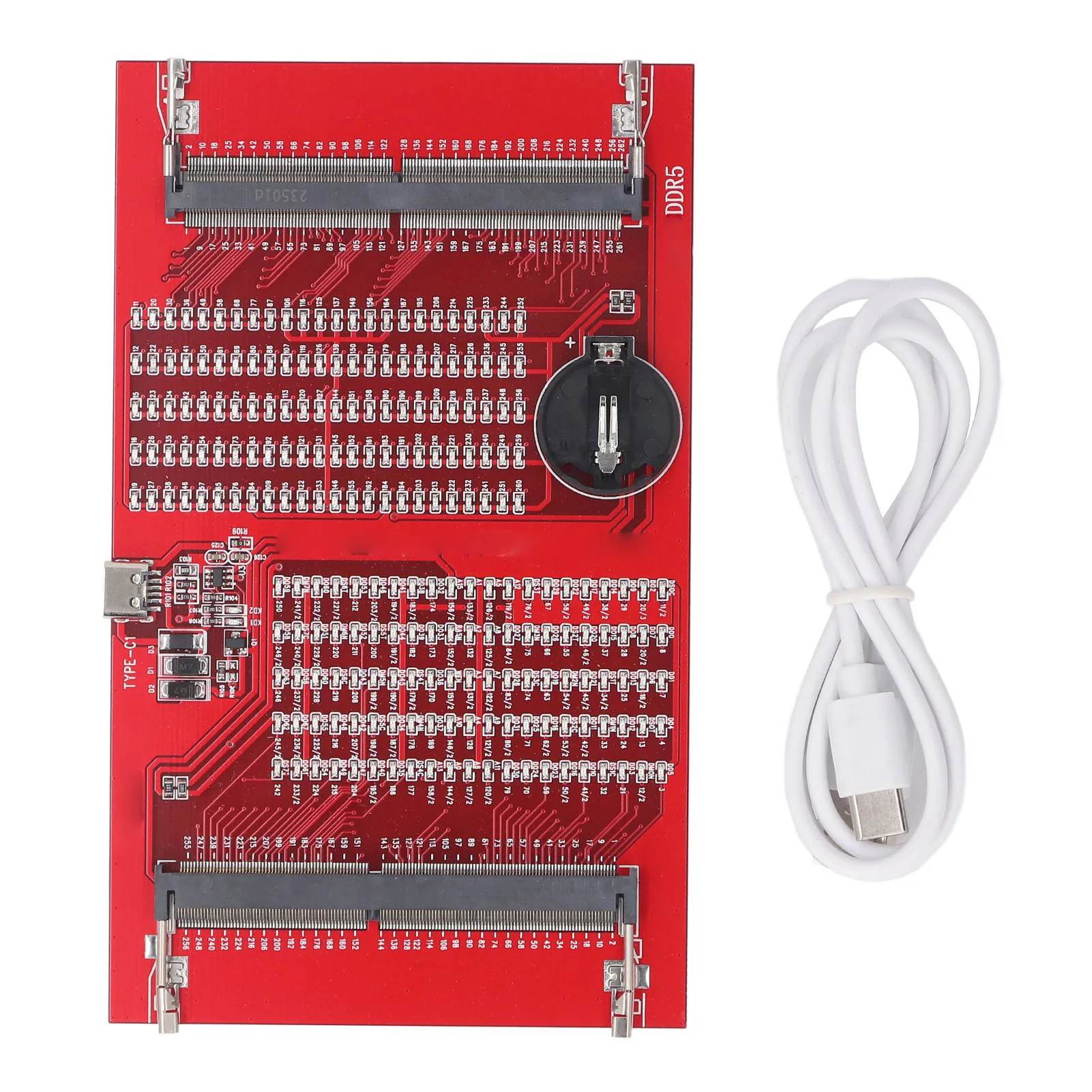 Cartão testador de memória RAM DDR4 DDR5 2 em 1 Analisador de diagnóstico de slot para laptop com luz LED vermelha