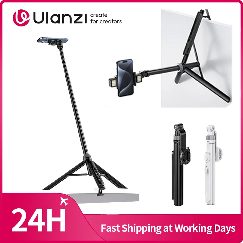 ​ Ulanzi TT88 Overhead Selfie Stick Tripé sem fio Magsafe e clipe de telefone para iPhone 16 15 14 Android com gancho para filmagem aérea