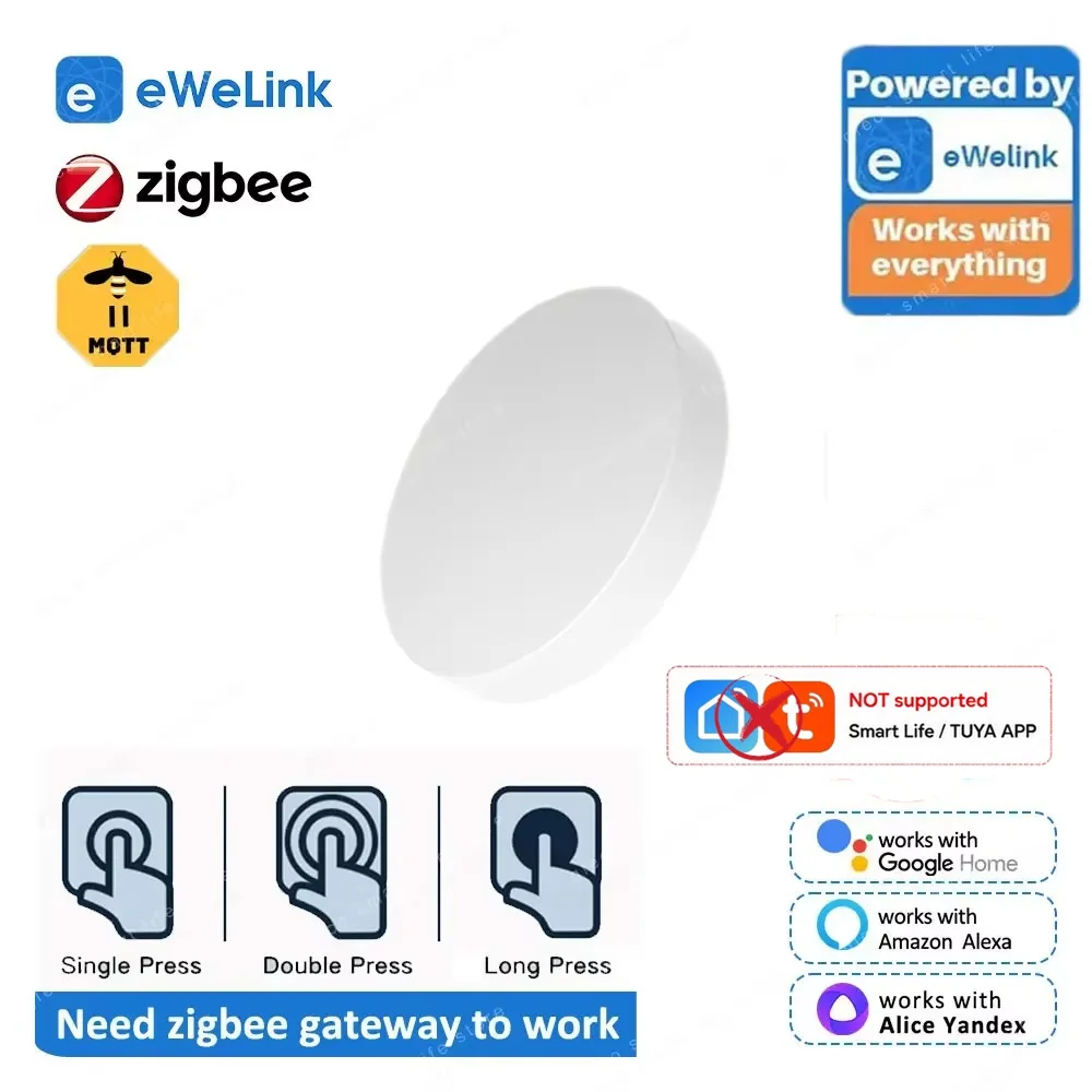 Novo botão zigbee interruptor de cena remoto sem fio um controlador chave cenário automação residencial inteligente para ewelink alexa google 2mqtt Novo botão zigbee interruptor de cena remoto sem fio um controlador chave cenário automação residencial inteligente para ewelink alexa google 2mqtt
