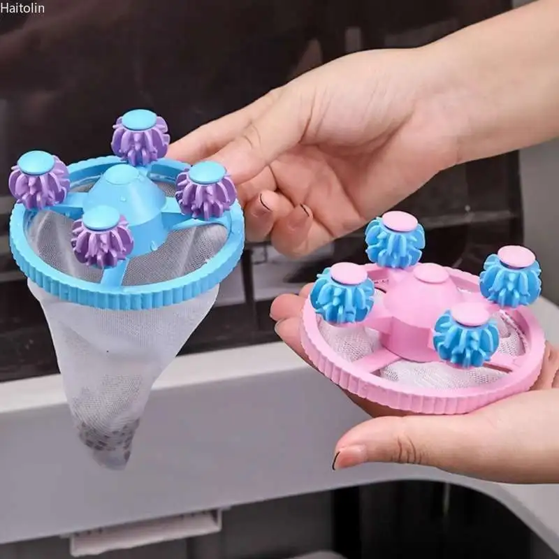 Saco de Filtro para Máquina de Lavar Roupa, Bola de Rede Reutilizável para Lavanderia, Coletor Flutuante de Fiapos e Pelos, Removedor de Pelos de Animais, Coletor de Sujeira, Rolo Desempoeirador