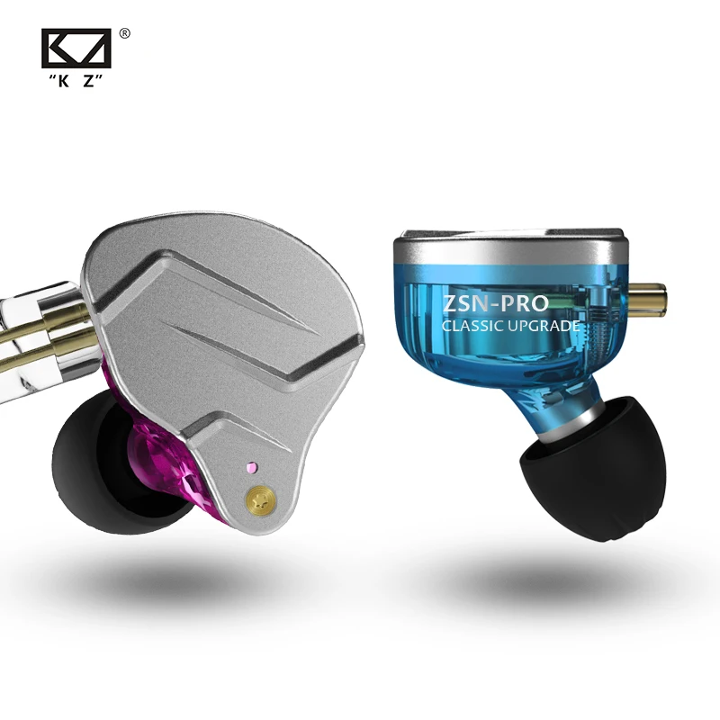 KZ ZSN Pro Fones de ouvido intra-auriculares tecnologia híbrida 1BA + 1DD HIFI Bass Metal Fones de ouvido esportivos com cancelamento de ruído Monitor