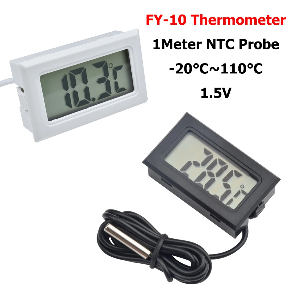 Mini Termômetro Digital -20 ° C a 110 ° Display LCD C com sensor NTC de 1 metro para monitoramento de temperatura de geladeira de cozinha doméstica