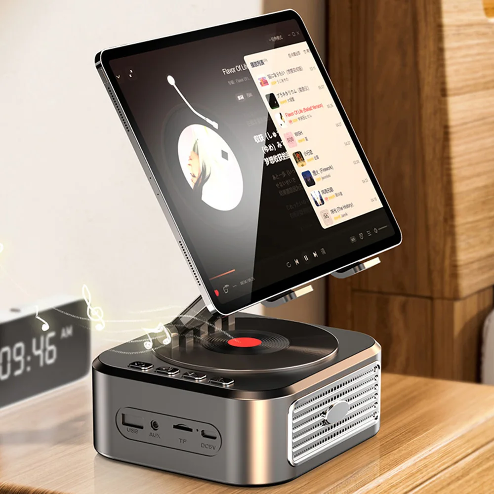 Suporte Criativo para Tablet com Áudio Bluetooth 360 ° Caixa de Som Multifuncional Rotativa com Suporte para Áudio Esportivo e Fitness