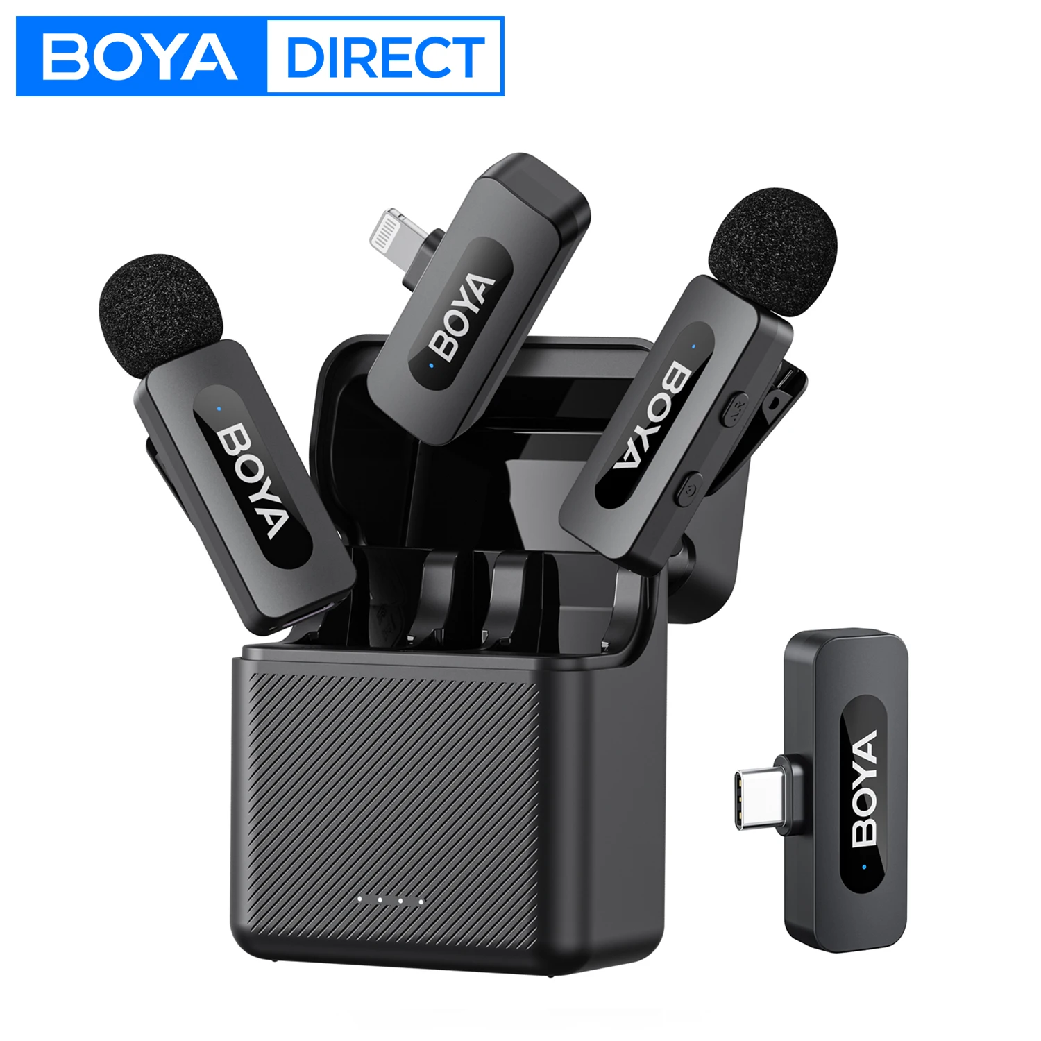 Microfone de lapela sem fio BOYA BY-V3 para iPhone iPad Android USB-C Smartphones Mini microfone recarregável com cancelamento de ruído para jogos, gravação de vídeo do YouTube, Vlog, transmissão ao vivo Microfone de lapela sem fio BOYA BY-V3 para iPhone iPad Android USB-C Smartphones Mini microfone recarregável com cancelamento de ruído para jogos, gravação de vídeo do YouTube, Vlog, transmissão ao vivo
