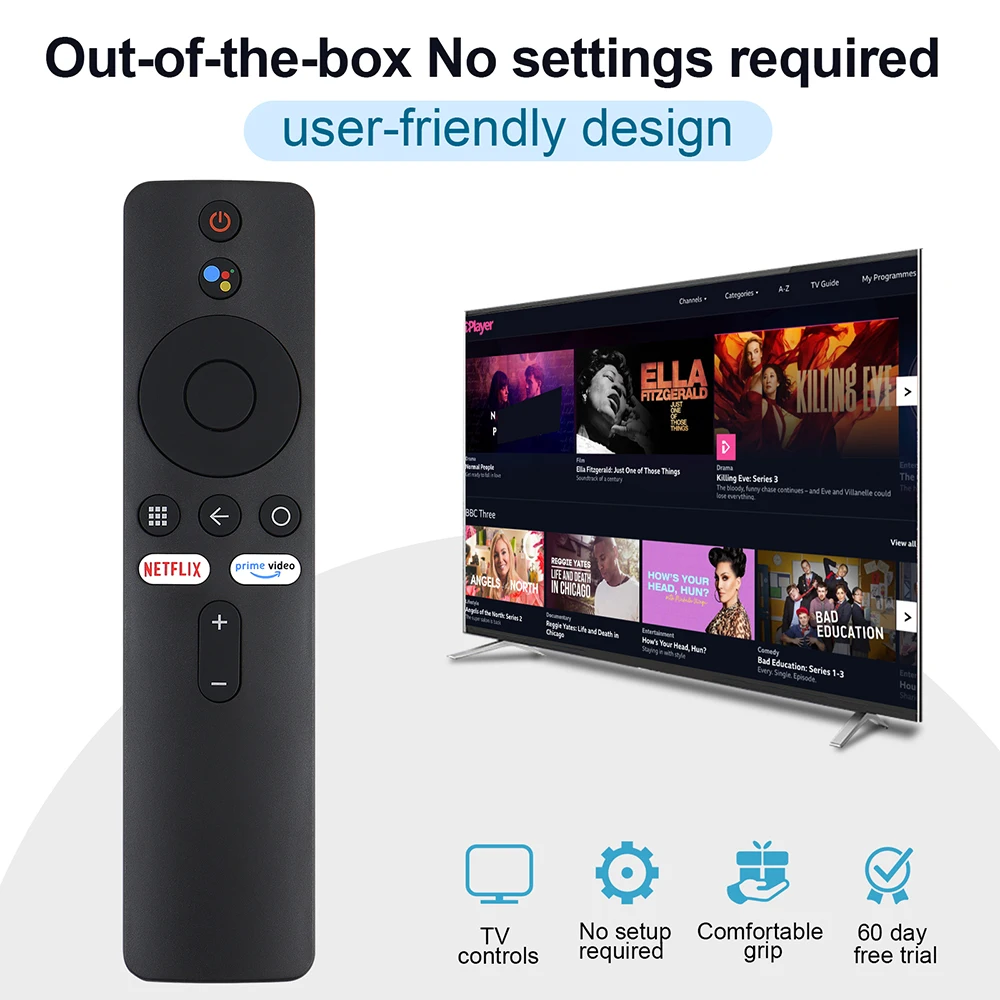 XMRM-006 Controle remoto de voz Bluetooth compatível com Xiaomi MI Box S MI TV Stick MDZ-22-AB MDZ-24-AA - Acessórios para Smart TV