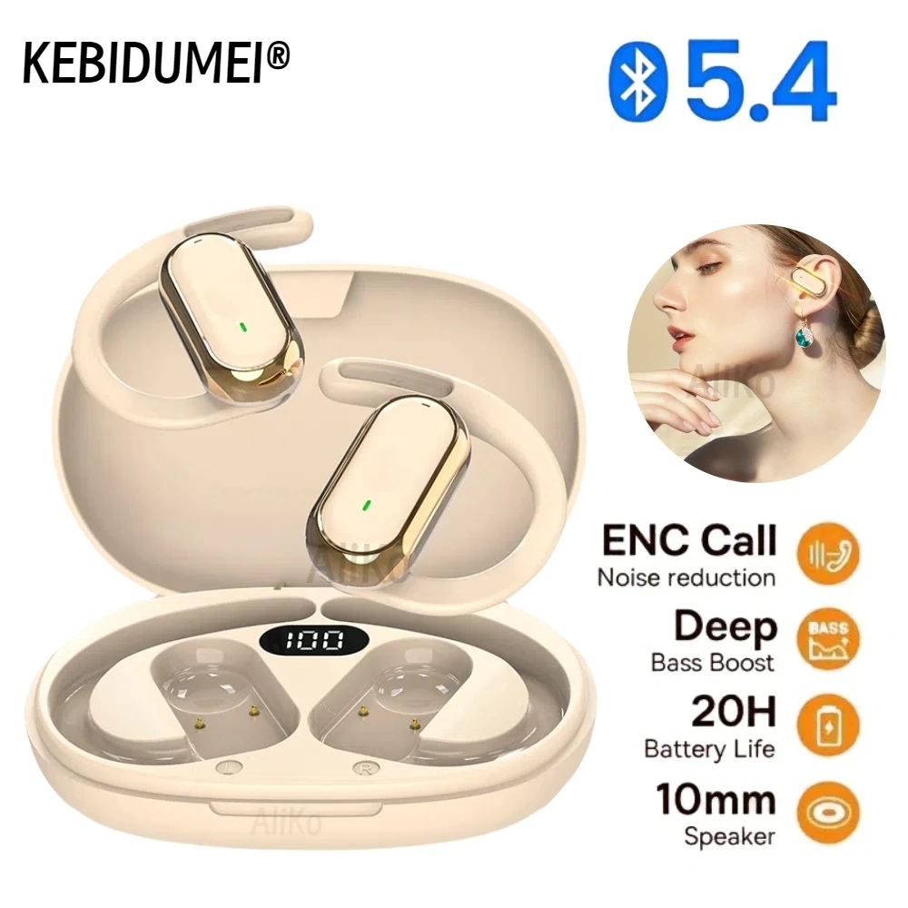 Fone de ouvido sem fio bluetooth fone inteligente toque ajustável esportes à prova dwaterproof água estéreo música para todos os smartphones