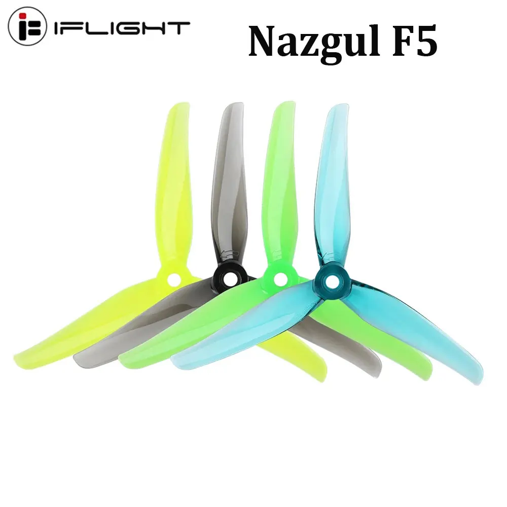 2 Pares de Hélices IFlight Nazgul F5/5140 de 5 Polegadas com 3 Lâminas e Furo de Montagem de 5mm para Drones FPV de Corrida e Freestyle de 5 Polegadas