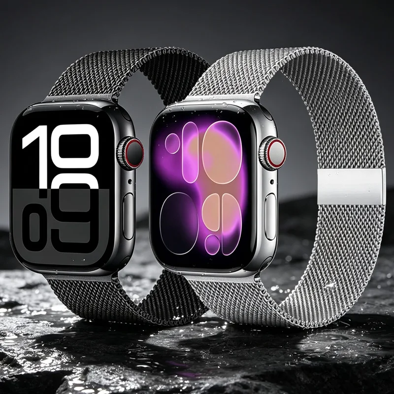 Pulseira Milanese para Apple Watch 46mm 44mm 45mm 40mm 42mm 41mm 38mm 49mm, compatível com iWatch Series 11 10 Ultra 3 9 8 SE 7 6 5.