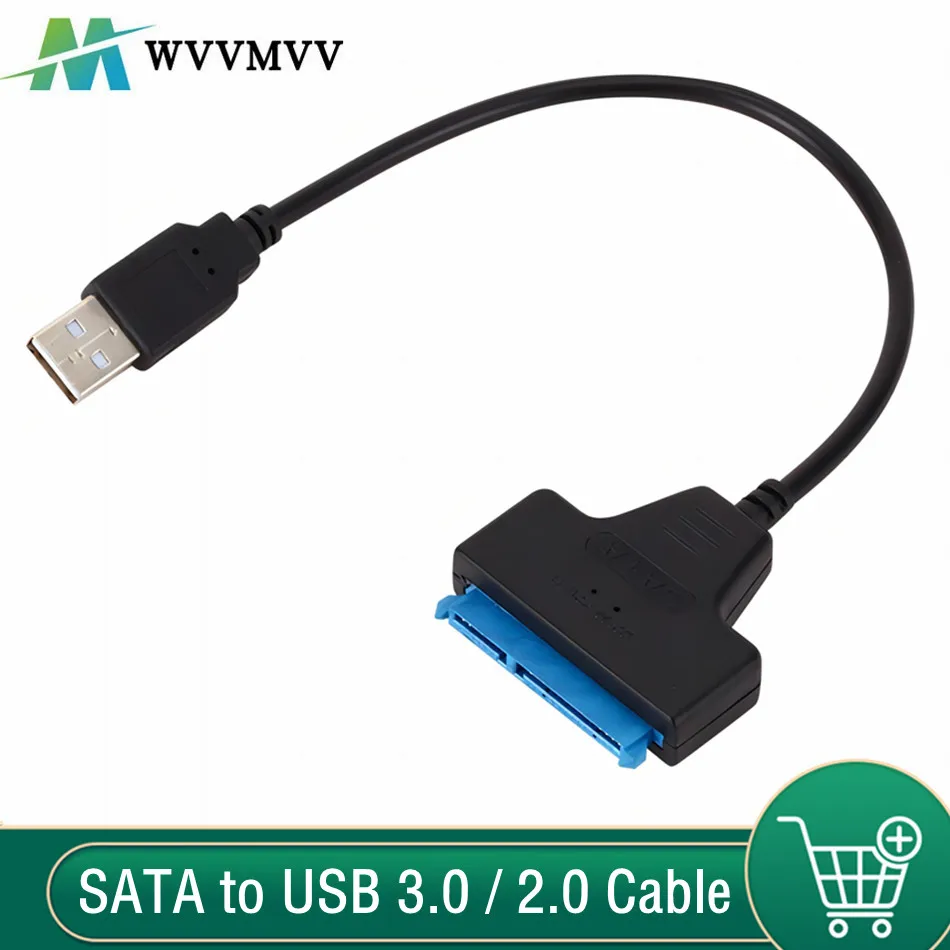 Cabo SATA para USB 3.0 / 2.0 de até 6 Gbps para disco rígido SSD externo de 2,5 polegadas SATA 3 Adaptador de 22 pinos USB 3.0 para cabo SATA III Cabo SATA para USB 3.0 / 2.0 de até 6 Gbps para disco rígido SSD externo de 2,5 polegadas SATA 3 Adaptador de 22 pinos USB 3.0 para cabo SATA III