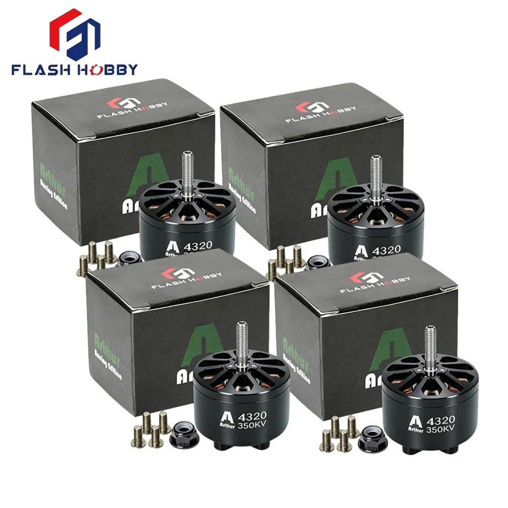 4pcs Flashhobby A4320 350KV 6-12S Motor Brushless de Alta Velocidade para Drone FPV RC X-Class de Longo Alcance