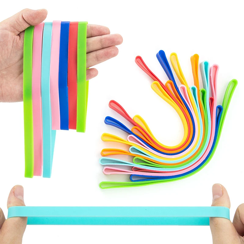 10 pçs faixas de borracha de silicone grandes multicolorido elástico de borracha embrulho para notebook escritório ao ar livre engrenagem presentes embalagem cristo