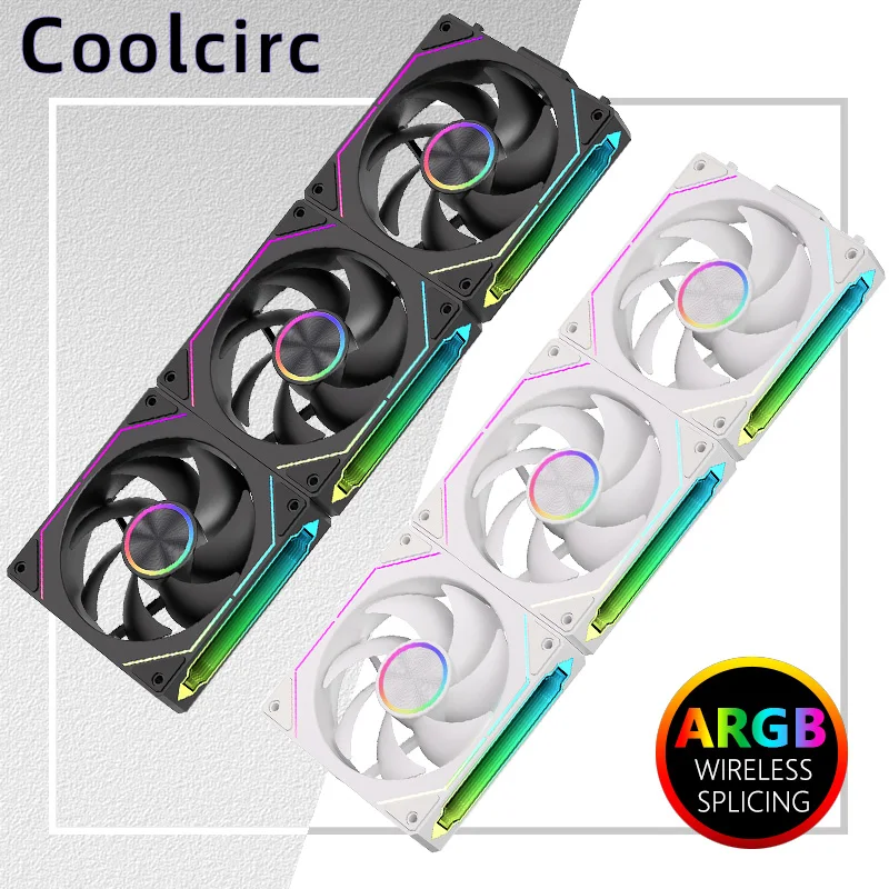 Coolcirc DL-2 Modular Emenda Sem Fio 120mm PC Caso Ventilador de Refrigeração ARGB Espelho Infinito Efeito de Iluminação para Computador Refrigerador de Água