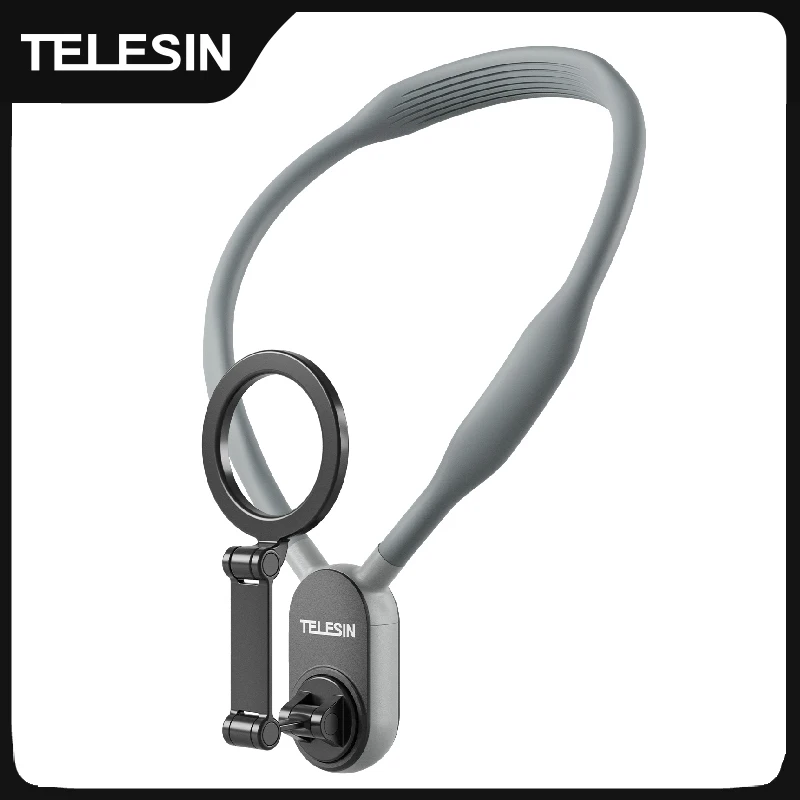 TELESIN Suporte magnético para pescoço para telefones, suporte para pescoço, telefone celular, suporte para pescoço, alça de peito para telefones iPhone Android