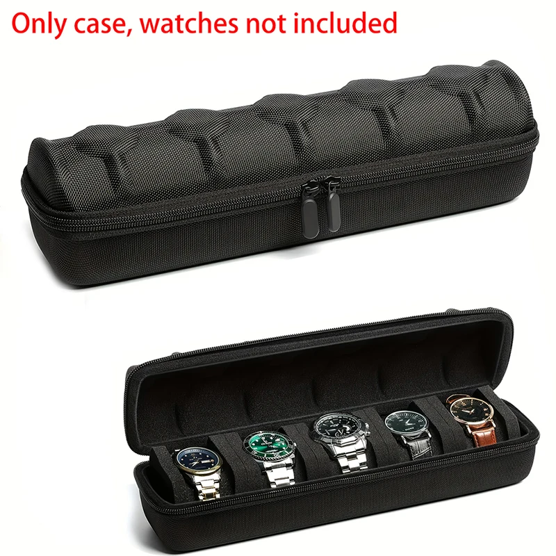 Organizador de caixa de relógio para homens ou mulheres, estojo de viagem portátil para armazenamento de relógios, suporte para exibição de relógios de pulso e relógios inteligentes Organizador de caixa de relógio para homens ou mulheres, estojo de viagem portátil para armazenamento de relógios, suporte para exibição de relógios de pulso e relógios inteligentes